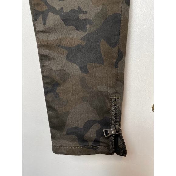Camouflaged High Waist Pants Ladies Size 3 Skinny Leg Camo Textured Ankle Zip - Picture 4 of 12